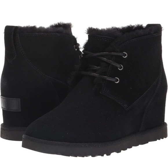 UGG Shoes - Ugg Classic Femme Lace Up Wedge Booties Black Size 8